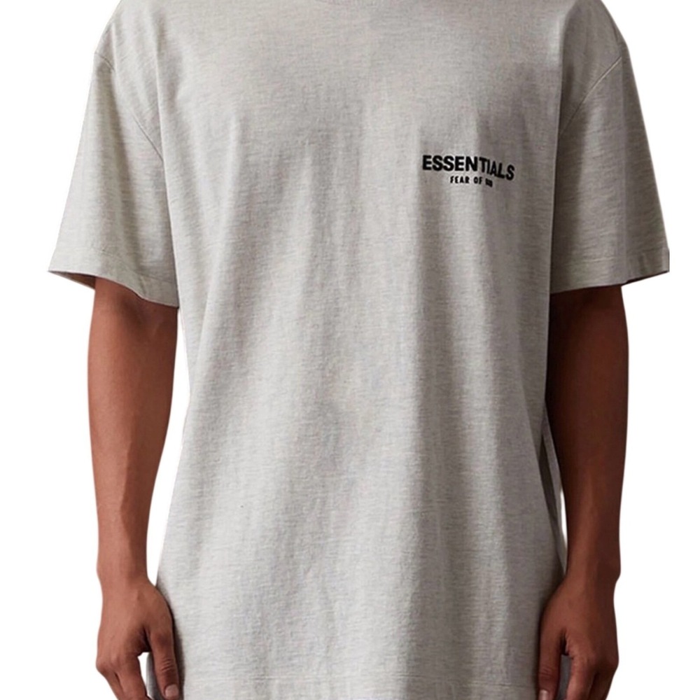 Fear of God Essentials SS Tee Light Oatmeal Heather Logo XL 125SU224107F